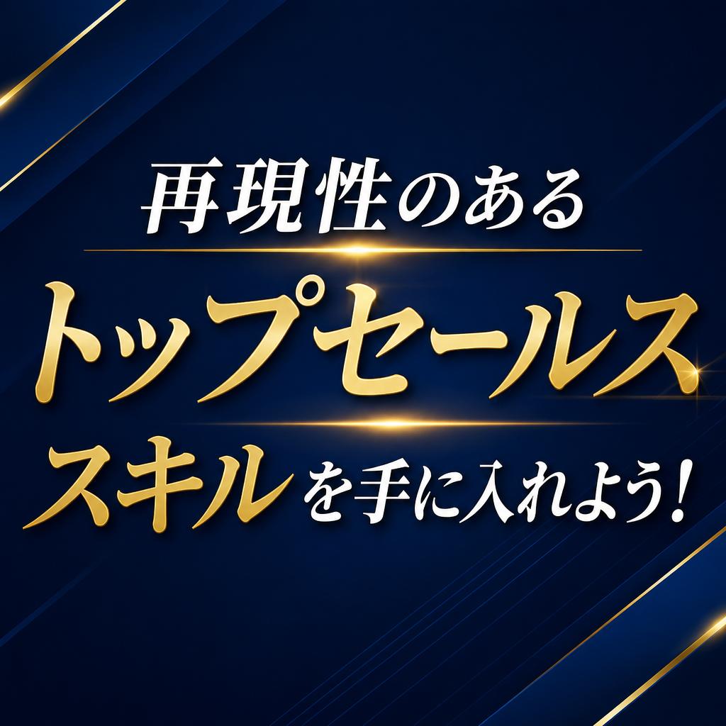 再現性のあるトップセールススキルを手に入れよう！
